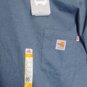 Carhartt Blue Long Sleeve Tee Durable Cotton